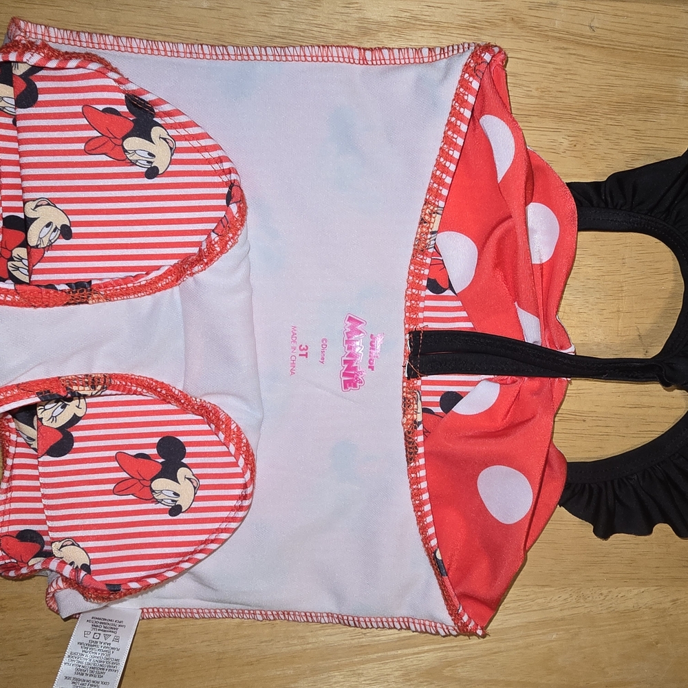 Disney Red and White Minnie Mouse Striped Swimsuit - Picture 5 of 8